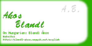 akos blandl business card